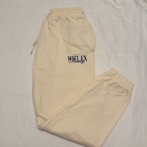 Cream White Fox Sweatpants